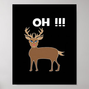Weihnachts Hirsch Saison Cute Festlich Retro Stil  Poster