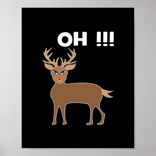 Weihnachts Hirsch Saison Cute Festlich Retro Stil Poster (Vorne)