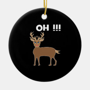 Weihnachts Hirsch Saison Cute Festliche Retro-Opti Keramik Ornament