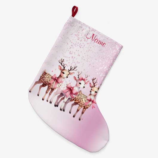 Weihnachts-Hirsch-Strumpf Großer Weihnachtsstrumpf (Vorderansicht (hängend))