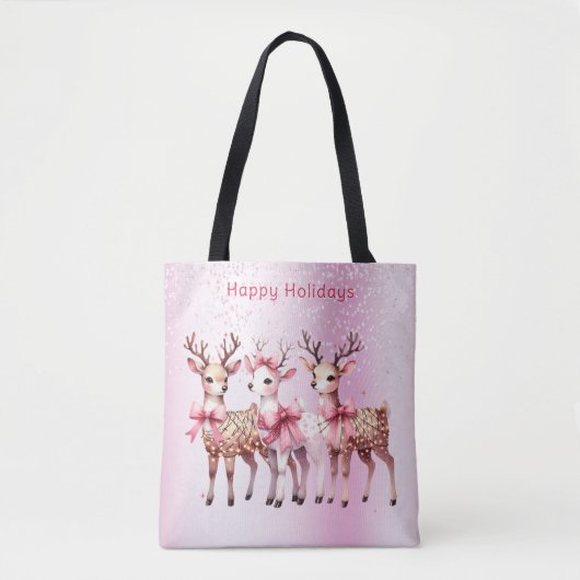 Weihnachts-Hirsch-Tote-Tasche Tasche (Vorderseite)