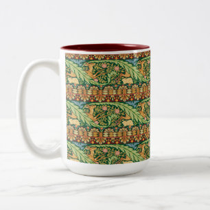 Weihnachts-Hirsch und -Kaninchen im viktorianische Zweifarbige Tasse