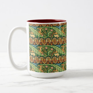 Weihnachts-Hirsch und -Kaninchen im viktorianische Zweifarbige Tasse