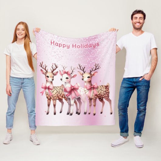 Weihnachts-Hirsch-Urlaub Fleece Blanket (Beispiel)