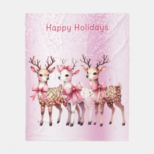Weihnachts-Hirsch-Urlaub Fleece Blanket (Vorderseite)