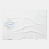 Weihnachts-Hirsch-Wappen-Monogramm mit Namen Geschirrtuch (Horizontal)