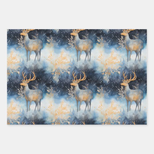Weihnachts Hirsch Wrapping Papier Geschenkpackunge (Vorderseite)