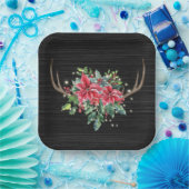 Weihnachts-Hirschantler mit Lichtern Pappteller (Party)