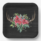 Weihnachts-Hirschantler mit Lichtern Pappteller (Vorderseite)