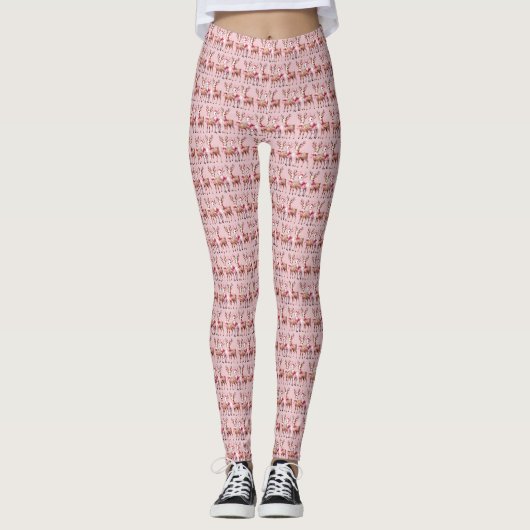 Weihnachts-Hirschfest Leggings (Vorderseite)