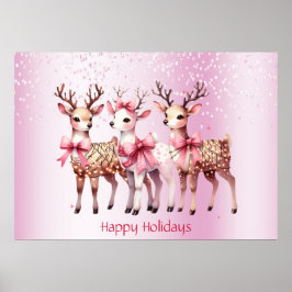 Weihnachts-Hirschgedicht Poster