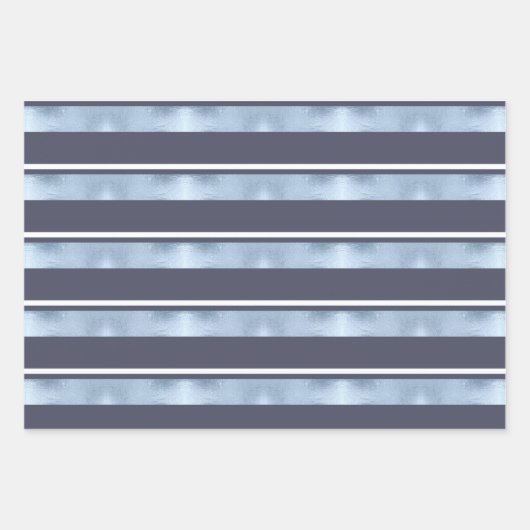 Weihnachts Hirschgeweih, Streifen, Bäume blau ID86 Geschenkpapier Set (Vorderseite 2)