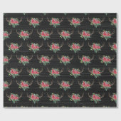 Weihnachts-Hirschgeweihe auf Holz Geschenkpapier (Flach)