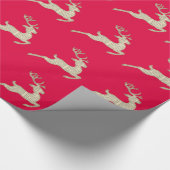 Weihnachts-Hirschmuster feierlich Rot Geschenkpapier (Ecke)