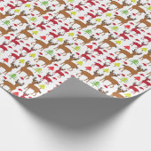 Weihnachts-Hirschmuster Geschenkpapier (Ecke)