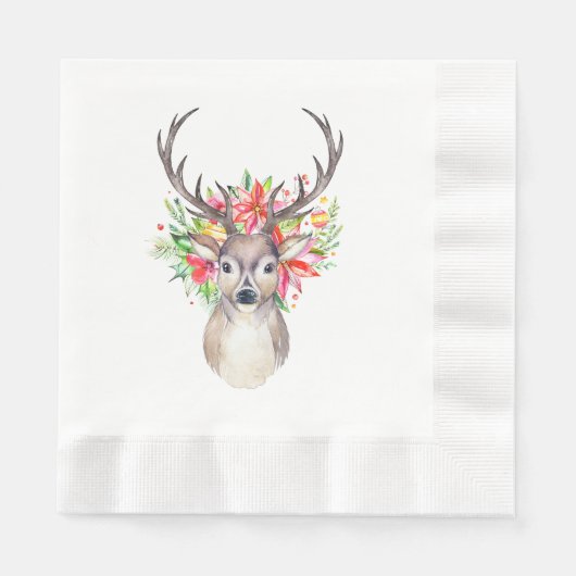 Weihnachts-Hirschpapier Napkins Serviette (Vorderseite)
