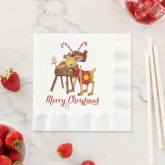 Weihnachts-Hirschpapier Napkins Serviette (Beispiel)