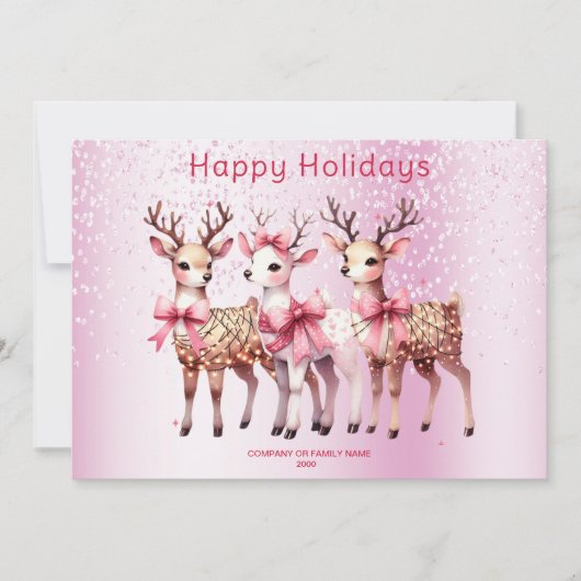 Weihnachts-Hirschreisekarte Feiertagskarte (Vorderseite)