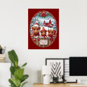 Weihnachts-Hochland-Kuh Bubblegum 2025 Poster (Heimbüro)