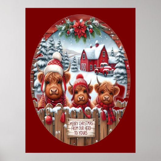Weihnachts-Hochland-Kuh Bubblegum 2025 Poster (Vorne)