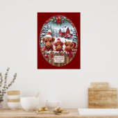 Weihnachts-Hochland-Kuh Bubblegum 2025 Poster (Küche)