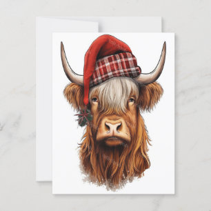 Weihnachts-Hochland-Kuh Bubblegum 2025 Postkarte