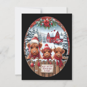 Weihnachts-Hochland-Kuh Bubblegum 2025 Postkarte