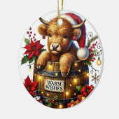 Weihnachts-Hochland-Kuh-Ornament Keramik Ornament (Links)