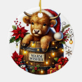 Weihnachts-Hochland-Kuh-Ornament Keramik Ornament (Hinten)