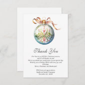 Weihnachts-Hochzeit Dankeschön-Karte Dankeskarte (Vorne/Hinten)