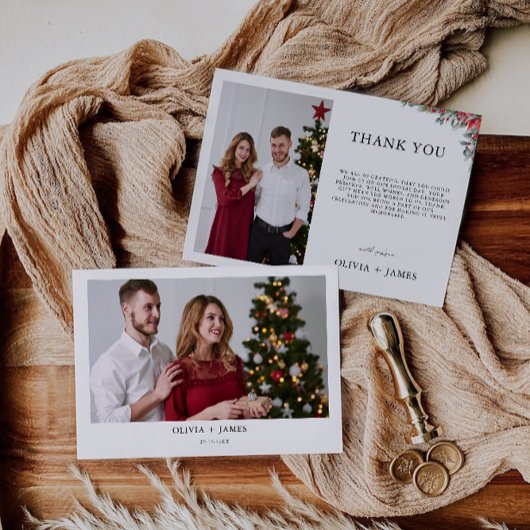 Weihnachts-Hochzeit Dankeschön-Karte Einladung