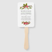 Weihnachts-Hochzeit Floral-Holly-Aquarellprogramm Fächer (Vorderseite)