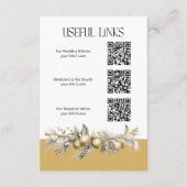 Weihnachts-Hochzeit Golden Holly Bells Details Begleitkarte (Rückseite)