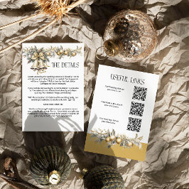 Weihnachts-Hochzeit Golden Holly Bells Details Begleitkarte