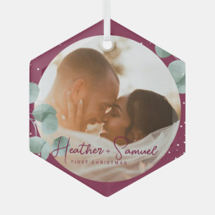 Weihnachts Hochzeit Keepake Elegantes Skript Burgu Ornament Aus Glas