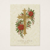 Weihnachts-Hochzeit-Kreuz-Gebetskarte (Vorderseite)