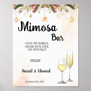 Weihnachts Hochzeit Mimosa Bar Brautparty Poster