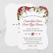 Weihnachts-Hochzeit mit Red White Poinsettia Einladung (Vorne/Hinten)