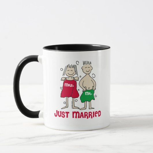 Weihnachts Hochzeit Mr. Just Married Tasse (Links)