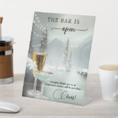 Weihnachts Hochzeit Open Bar Tabletop Unterschreib Sockelschild (In SItu)