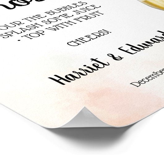 Weihnachts Hochzeit Pimp Ihr Prosecco-Zeichen Poster (Ecke)