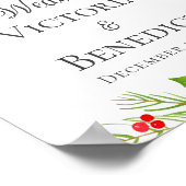 Weihnachts-Hochzeit Poinsettia Personalisiert Poster (Ecke)