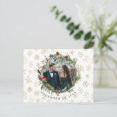 Weihnachts-Hochzeit rettet das Datum Ankündigungspostkarte (Stehend Vorderseite)