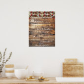 Weihnachts Hochzeit Rustikale Holz Pine Cones Orna Poster (Küche)