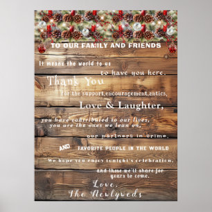 Weihnachts Hochzeit Rustikale Holz Pine Cones Orna Poster