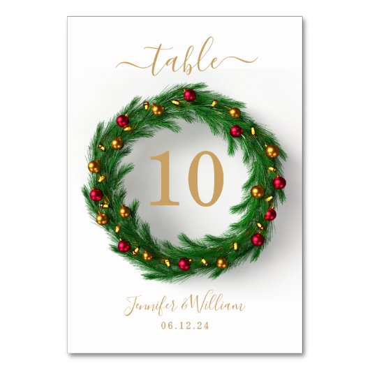 Weihnachts-Hochzeit Tischnummer (Rückseite)