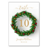 Weihnachts-Hochzeit Tischnummer (Vorderseite)