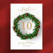 Weihnachts-Hochzeit Tischnummer