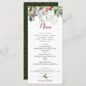 Weihnachts-Hochzeitmenü 2 Menükarte (Vorne/Hinten)