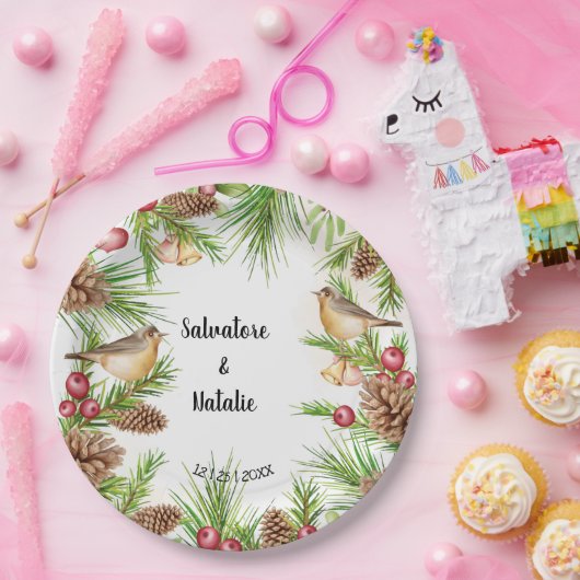 Weihnachts-Hochzeitsempfang Pappteller (Party)